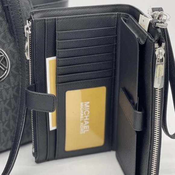 Michael Kors Charlotte Bag & Double Zip Wallet Black - Picture 8 of 11